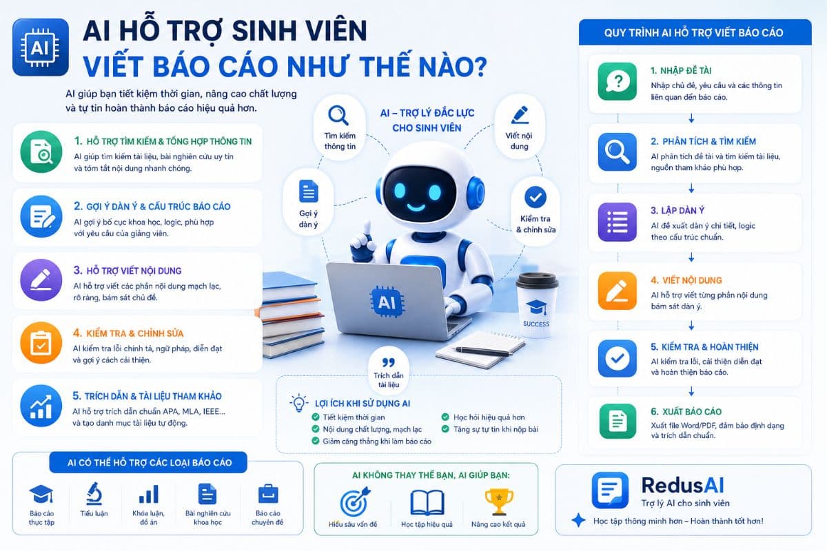 AI Hỗ Trợ Sinh Viên Viết Báo Cáo Như Thế Nào? 5 Lợi Ích Không Thể Bỏ Qua